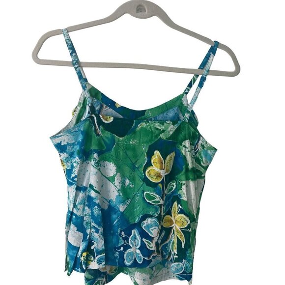 Jams World Vintage Tank And Pants Set Size XS Blue Hawaiian Crackle Print - Picture 13 of 15